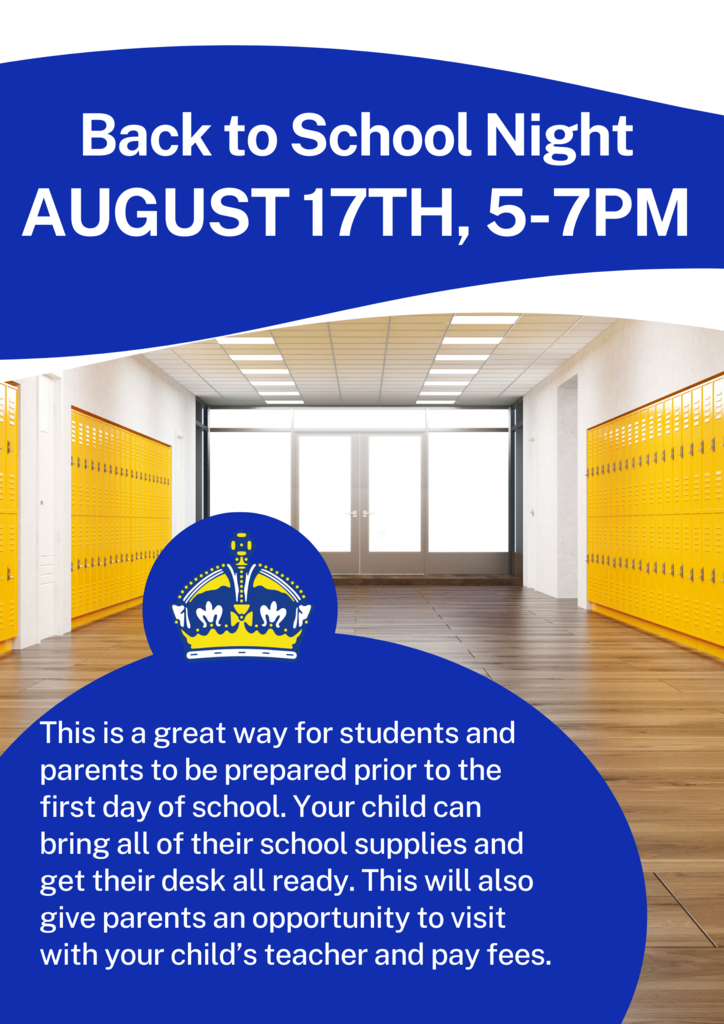 Back to School Night from 5-7pm